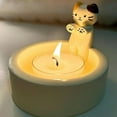 thumbnail image 2 of Tnobhg Cartoon Cat Candle Holder Living Room Kitchen Bathroom Resin Warming Paws Kitten Candlestick Desktop Decoration Christmas Birthday Gift, 2 of 7
