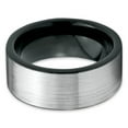 thumbnail image 3 of Charming Jewelers Tungsten Wedding Band Ring 8mm for Men Women Comfort Fit Black Pipe Cut Brushed Lifetime Guarantee Size 13, 3 of 5