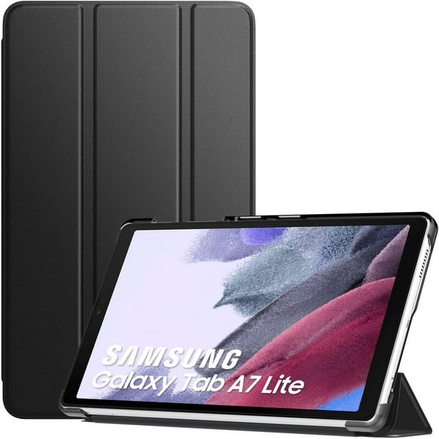 Samsung Galaxy Tab A7 Lite 8.7" 2021 Tablet Smart Leather Stand Flip Case Cover - Black