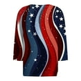 thumbnail image 5 of ADSSDQ 3/4 Length Sleeve Womens Tops 4th of July Button Down Shirts for Women Summer Top 2025 Patriotic American Flag Stars Stripes Graphic Tees Royal Blue M, 5 of 7