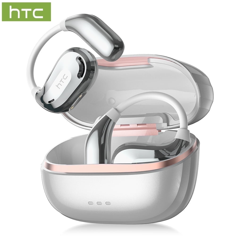 NE18 Bluetooth 5.4 Wireless Open-Ear Headphones - AI Translator, Noise-Cancelling, 130+ Languages, 24H Playtime, IPX5 Waterproof, Gray + Earbud Case