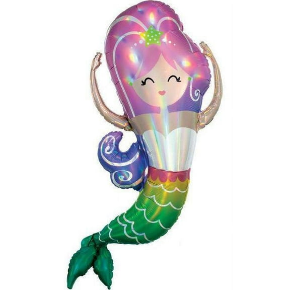Mayflower 307165 41 in. Iridescent Mermaid Shaped Foil Balloon