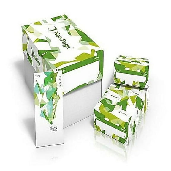 Premium Futura New Page Digital Cover Paper, 96 Bright, 80 lb Bond Weight, 8.5 x 11, White, 1,500/Carton
