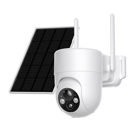 Liwan Solar Security Camera Wireless Outdoor, 360° PTZ 2K WiFi Camera, Color Night Vision, Motion Detection, Two-Way Audio, IP65