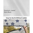 thumbnail image 6 of 4th of July RV Awning Sun Shade Screen 9'X7' Blue Stars Anchor Mesh Sunscreen American Flag Wood Grain Awning Shade Screen with Zipper UV Blocker Completed Kits for RV Motorhome Camper, 6 of 7