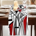 thumbnail image 3 of Table Runners 72 Inches Long Dress Scarves, Red Black Geometric Farmhouse Kitchen/Dining Table Runner, Coffee Tablerunners, Abstract Art Modern Line 14x72 Inch, 3 of 9