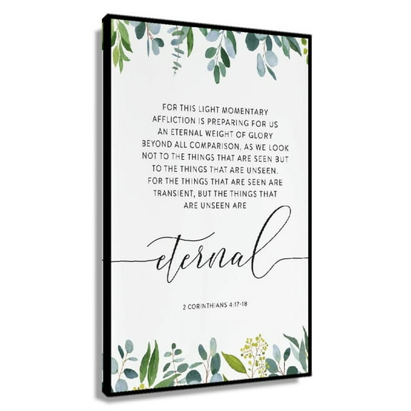 2 Corinthians 4 17-18 Bible Verse Wall Art, Printable Wall Art, Greenery Scripture Christian Gift Poster Landscape Decor for Room
