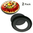 thumbnail image 4 of 8.8 Inch Fluted Non-stick Removable Loose Bottom Quiche Tart Pan Tart Pie Pan Pizza Pan (2Pcs), 4 of 8