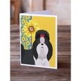 thumbnail image 2 of Summer Sunflowers Black and White Shih Tzu Greeting Cards and Envelopes Pack of 8 7 in x 5 in, 2 of 3