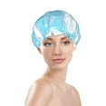 thumbnail image 3 of YFYANG Women's Double Waterproof Shower Cap, Blue Diamond Geometric Graffiti Reusable Hair Cap for All Hair Styles and Head Sizes, 3 of 9