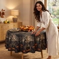 thumbnail image 7 of Round Halloween Tablecloth Vintage Pumpkin Witch, Tyidzon Waterproof 60 inch Round Tablecloth for Holiday Dinner Party Home Kitchen Dining Table Decor, 7 of 7