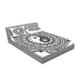 thumbnail image 2 of Ambesonne Japanese Fitted Sheet & Pillow Sham Set, Ying Yang, Queen, Black White, 2 of 2