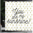 thumbnail image 4 of Ambesonne White Shower Curtain, Romantic Green Droplets, 69"Wx84"L, Mustard White, 4 of 5