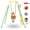 Yellow, variant on 3-in-1 Toddler Swing Set with Basketball Hoop and Soccer Goals , Indoor/Outdoor Baby Swing with Foldable Metal Stand, Kids Swing Set for Backyard, Clear Instructions, Easy to Assemble & Store