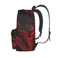 thumbnail image 3 of Goofa Red Dragon On Black Pattern Backpack for Students – Large Capacity, Lightweight with Adjustable Shoulder Straps, Perfect for School, Travel, 3 of 8