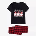 thumbnail image 3 of Pijamas familiares a juego de Navidad, conjunto de Pijamas cortos negros de Gnomies, 3 of 3