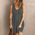 thumbnail image 2 of BLVB Sundresses for Women Sleeveless V Neck Button down Tank Dress Casual Loose Summer Beach Dress, 2 of 7