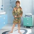 thumbnail image 5 of FORMRS Niños Bathrobe Unisex Hooded Robe Soft Plush Pajamas Sleepwear, Size 2-3T, Floral Mushroom, 5 of 7