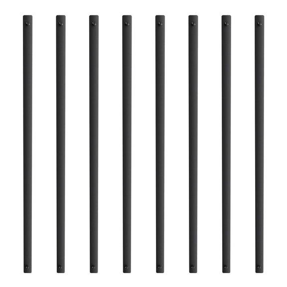 Staircase Metal Balusters, 38'' x 1'' Flat Aluminum Alloy Decorative Banister Spindles, 72 Pack Deck Baluster with Screws, Classic Hollow Deck Railing Black Powder Coated for Porch Default