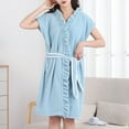 thumbnail image 4 of Censtreet Women's Thickened Sleeveless Fleece Plaid Drying Absorbent Bandage Bathrobe Robes, 4 of 5