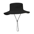 thumbnail image 4 of Sombrero de cubo, sombrero para el sol, gorras de playa, secado rápido, ala ancha, gorras de camping de verano, pesca Negro, 4 of 7