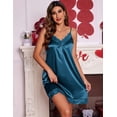 thumbnail image 2 of Ekouaer Women's Nightgown Satin Nightgowns for Women V-neck Lace Chemise Sleepwear Soft Lingerie for Women, 2 of 6