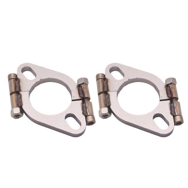 2 Piezas 2.5 "63 Mm de material acero Blando Plano Ovalado Reparación De Brida Dividida Reemplazar Para Vehículo Vehículo shamjiam Reparación de brida plana de escape de automóvil
