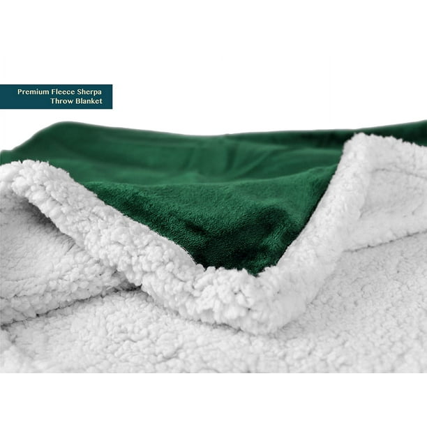 Dark green sherpa blanket hotsell