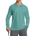 thumbnail image 7 of Fabrcox Mens Long Sleeve Rash Guard Upf 50+ Ice Silk Lapel Collar Henley Mens Sun Protection Shirt Camping Mens Swimming Shirts with Thumb Holes, 7 of 7