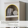 thumbnail image 5 of SinCiDo Tall Arched Bookcase, 5-Tier Narrow Bookshelf with Open Display Shelves for Living Room, Cream, 5 of 7