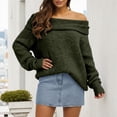 thumbnail image 2 of DHFJKG Batwing Long Sleeve Sweaters Women Off Shoulder Knitted Pullover Soft Casual Loose Fit Fashion Spring Fall Outfits Trendy Tops, 2 of 6