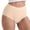 Beige, variant on Women's Brief Soft Seamless High Waist Panties Plus Size Solid Full Coverage Underwear