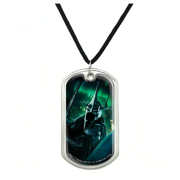The Lord of the Rings Witch King of Angmar Character Military Dog Tag Pendant Necklace with Cord