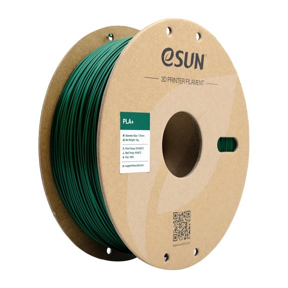 Filamento para impresora 3D eSun PLA+ de 1,75 mm, color verde pino, 1 kg