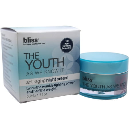 Bliss The Youth as We Know It Anti-Aging Night Cream for Women, 1.7 fl oz
