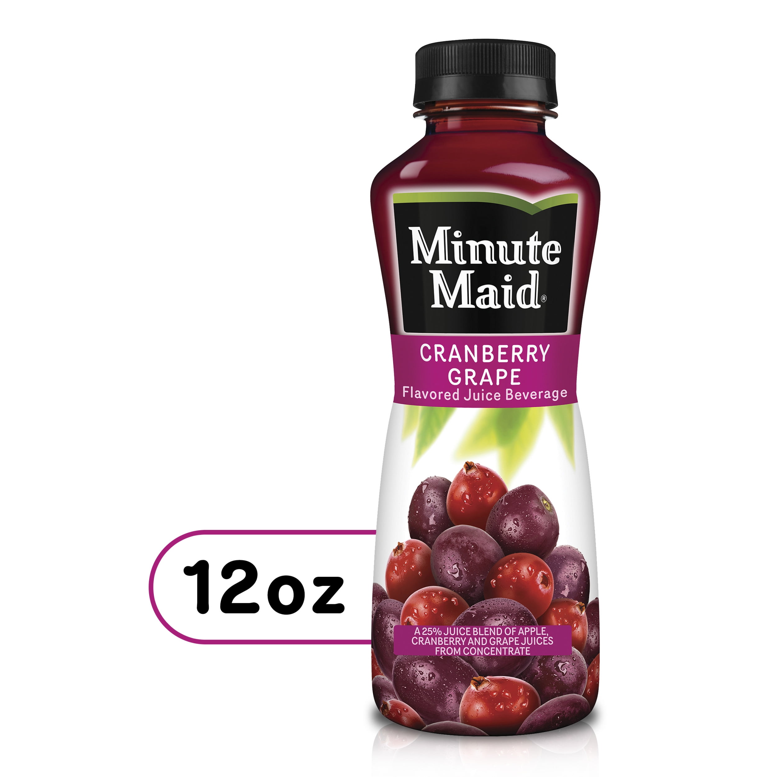 Minute Maid Cranberry Grape Fruit Juice, 12 fl oz Bottle