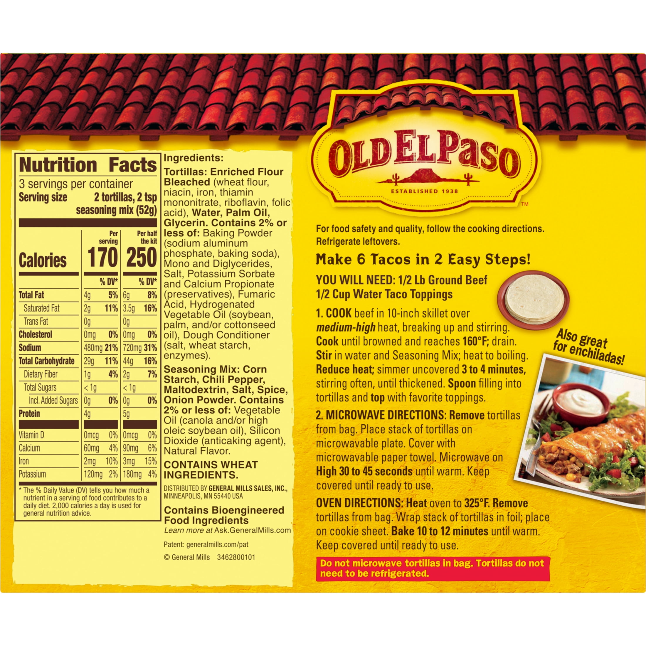 Old El Paso Soft Taco Dinner Kit, Meal Prep, 6 Count, 5.47 oz