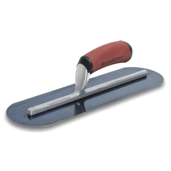 MARSHALLTOWN MXS66BRD Fully Rounded Finishing Trowel, 16 x 4 inch Blue Steel Concrete Finishing Tool for Masonry and Sidewalks