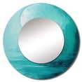 thumbnail image 2 of Designart "Tranquil Teal Moon I" Moon Round Mirror Wall Decor Astronomy - Large Blue Round Bathroom Mirror - Round Mirror - 23" x 23", 2 of 6
