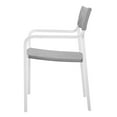 thumbnail image 3 of Side Dining Chair Armchair, Aluminum, Metal, Steel, White Grey Gray, Modern Contemporary Urban Design, Outdoor Patio Balcony Cafe Bistro Garden Furniture Hotel Hospitality, 3 of 8
