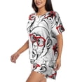 thumbnail image 2 of Rateoe Monkey Pattern Women's Short-Sleeved Pajama Set - 2 Piece Soft and Lightweight Sleepwear Set-, 2 of 7
