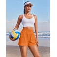 thumbnail image 6 of Pinspark Womens High Waisted Running Shorts, Lightweight Breathable Quick Dry Stretch Linerless Athletic Shorts with Pockets, 6 of 7