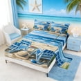 thumbnail image 2 of Manfei Hawaii Beach Full Size Sheets for Kids Boys and Girls, Coastal Vacation Print Bed Sheets 4 Pieces, 1 Flat Sheet, 1 Fitted Sheet and 2 Pillowcases, 2 of 6