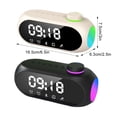 thumbnail image 3 of Cateissary Mini receptor de radio FM portátil con sonido HiFi RGB y altavoz Bluetooth con reloj y despertador dual mejorado, compatible con manos Electrodomésticos negro, 3 of 5