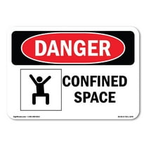 OSHA Danger Sign - Confined Space | Plastic Sign | Protect Your Business, Construction Site, Warehouse & Shop Area |  Made in The USA
