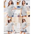 thumbnail image 5 of Ekouaer 3 Pack Maternity Shirts Short Sleeve Split Side Pregnancy Tops Casual Pregnant Tunic Blouse, 5 of 6