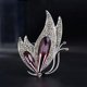 thumbnail image 2 of Zhuge Broche de mariposa con incrustaciones de cristal y diamantes de imitación vintage para mujer y niña, elegante broche de esmalte con forma de insecto para fiesta (morado), 2 of 4