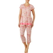 Secret Treasures Women's and Women's Plus Flutter Sleeve Rayon Spandex Printed 2 Piece Sleepwear Set