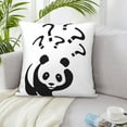thumbnail image 5 of LNWH Decorative Pillow Covers, Question Mark Panda Pattern Square Sofa Decorative Knit Pillow Case, 22"x22", 5 of 8