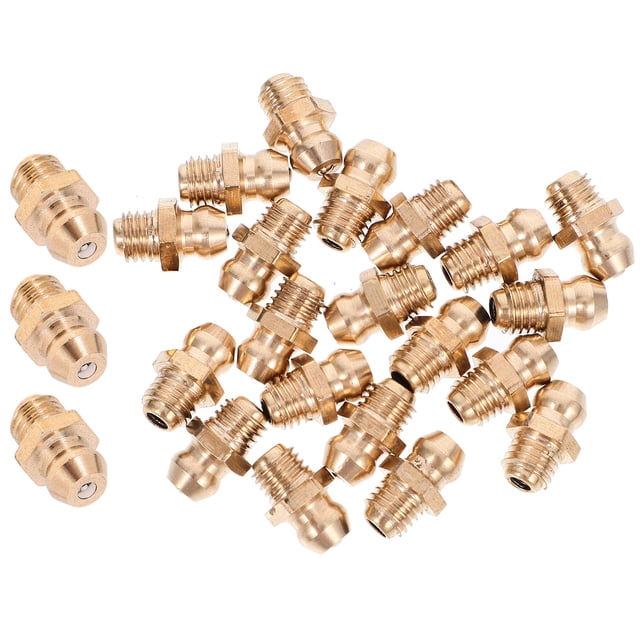 FUTUREORYY 25 Pcs Coupleur de Graisse Haute Pression Laiton Lubrification Dorée Usage Industriel